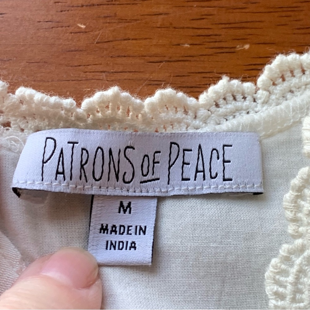Patrons of Peace White Dress M Lace Crochet Boho Festival Cutouts - Picture 11 of 13